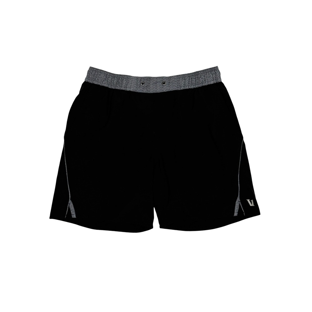 Vuori Kore Shorts Men's Small Black Charcoal Grey Lined Athletic Training